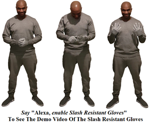 Slash Resistant Jogging Gloves For Hand Slash Protection